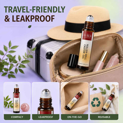 Castor Oil Roller - Easy to Care and and travel friendly